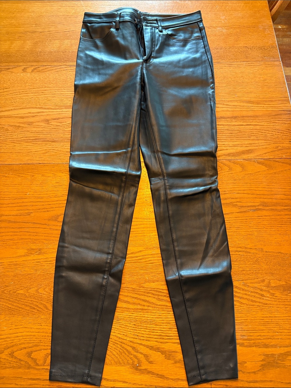 Free People Black Faux Leather Skinny Jeans